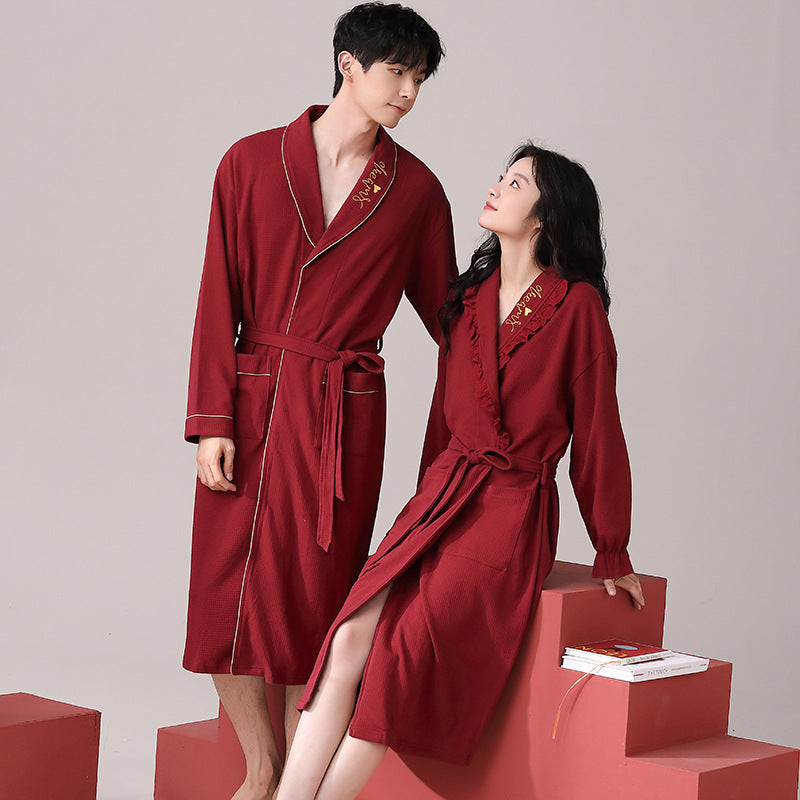 Mid to long length home gowns for couples