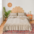 Home textile bedding chemical fiber washed cotton long flounce quilt cover set