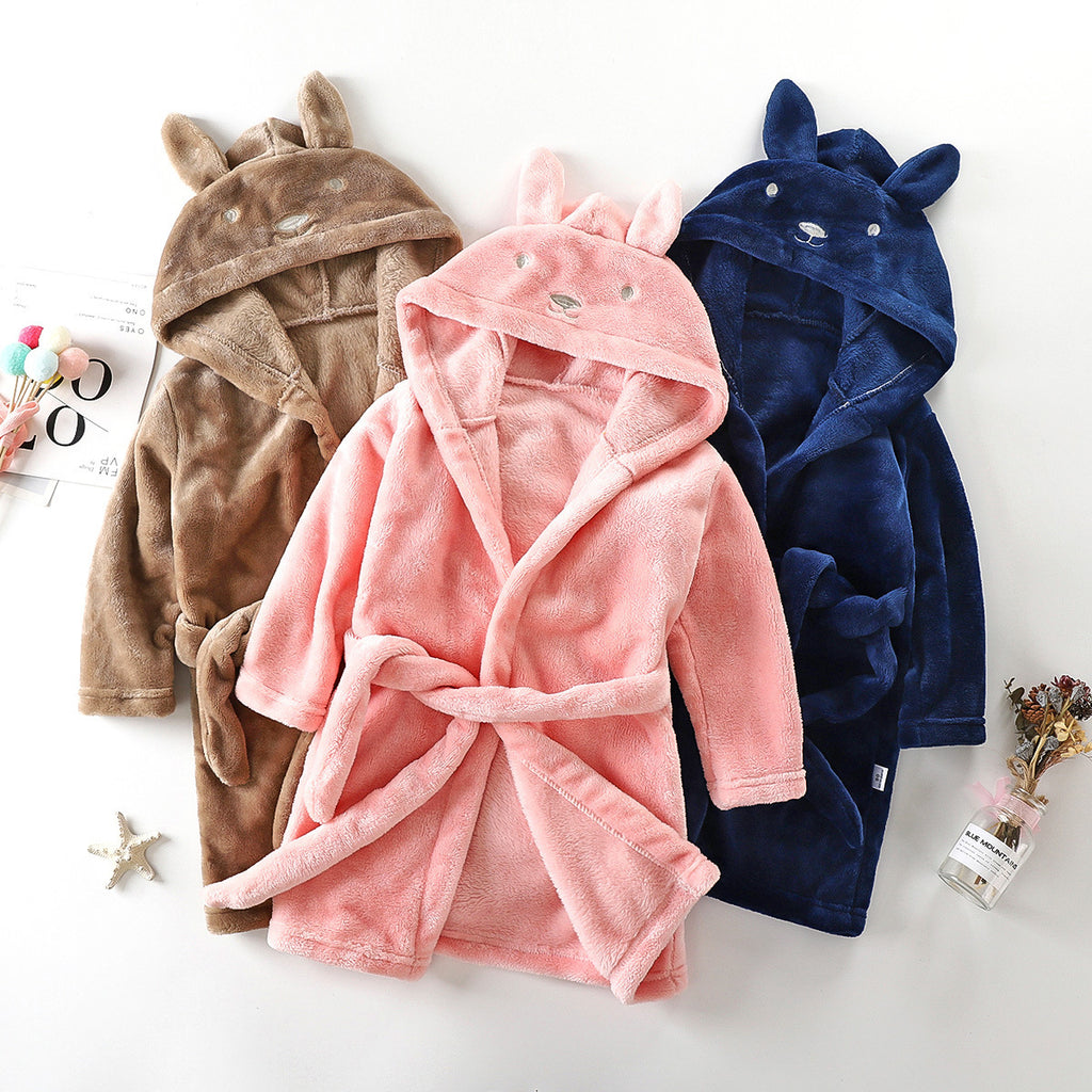 Children's Coral Fleece Bathrobe | Kids Warm Robe | Sultryrich