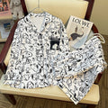 Sweet Cartoon Long-Sleeve Pyjama Set | Cosy Matching Sleepwear for Women