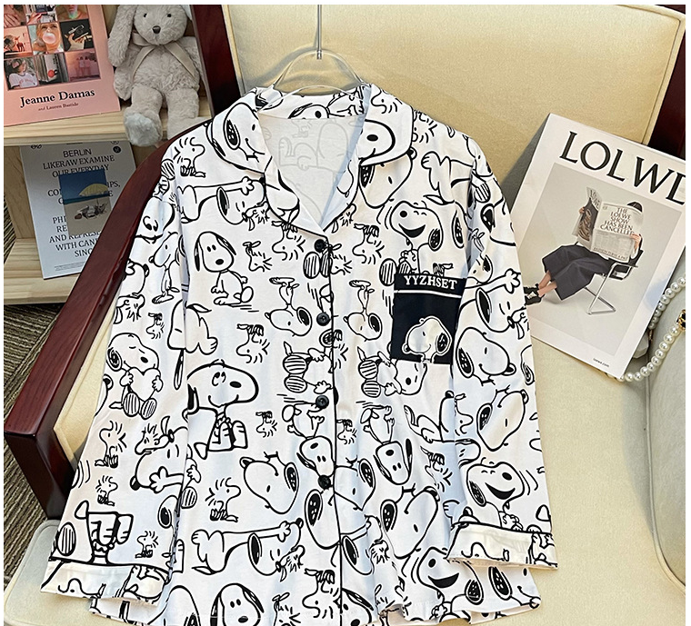Sweet Cartoon Long-Sleeve Pyjama Set | Cosy Matching Sleepwear for Women