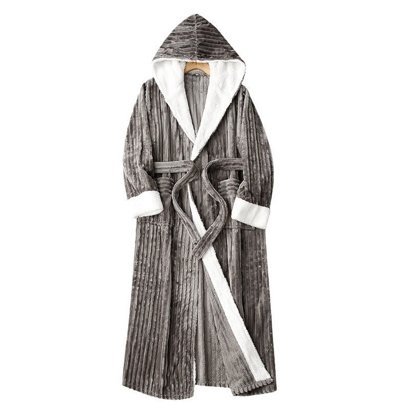 Hooded Flannel Couples Robe | His & Hers Matching Bathrobes