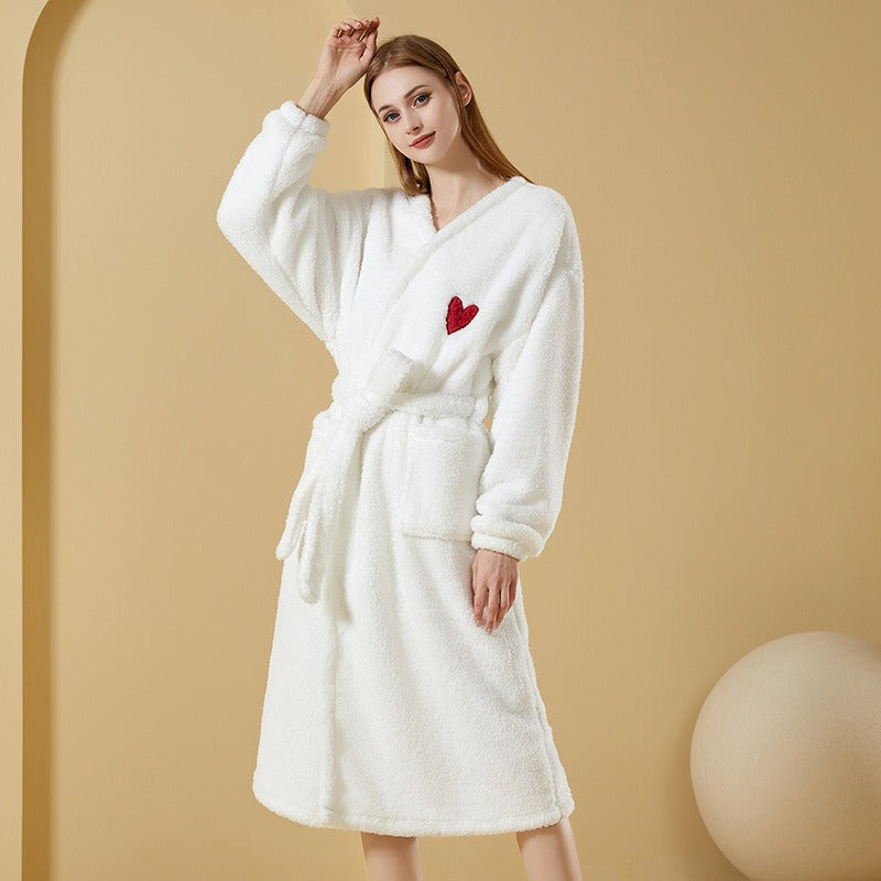 Thickened Coral Velvet Bathrobe | Warm Long Robe for Women | Sultryrich