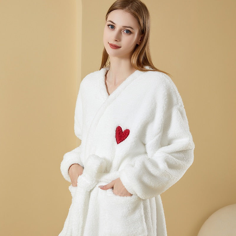 Thickened Coral Velvet Bathrobe | Warm Long Robe for Women | Sultryrich