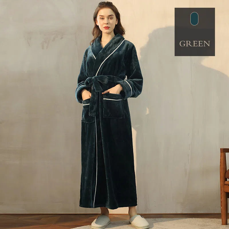 Flannel Couple's Bathrobe | His & Hers Long Robe | Sultryrich
