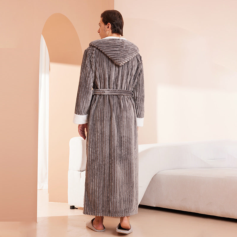 Hooded Flannel Couples Robe | His & Hers Matching Bathrobes