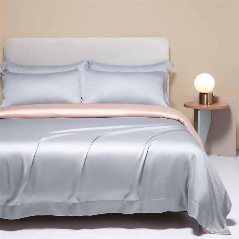 120 Lanjing Heavenly Silk Bedding Set with Four Pieces of Ice Silk Bed Sheet and Duvet Cover
