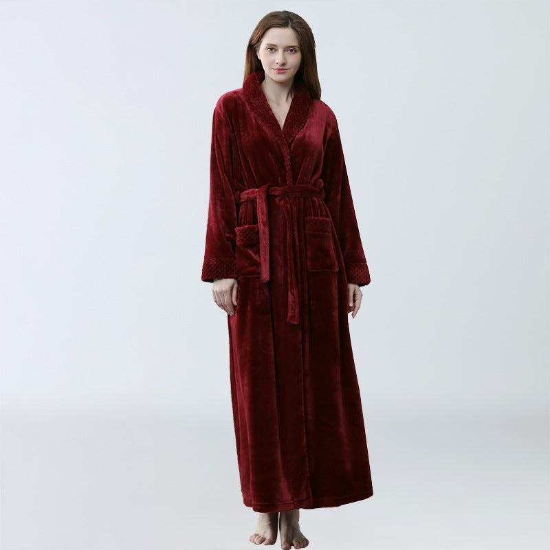 Thickened Flannel Bathrobe | Long Warm Robe | 6 Colours | Sultryrich