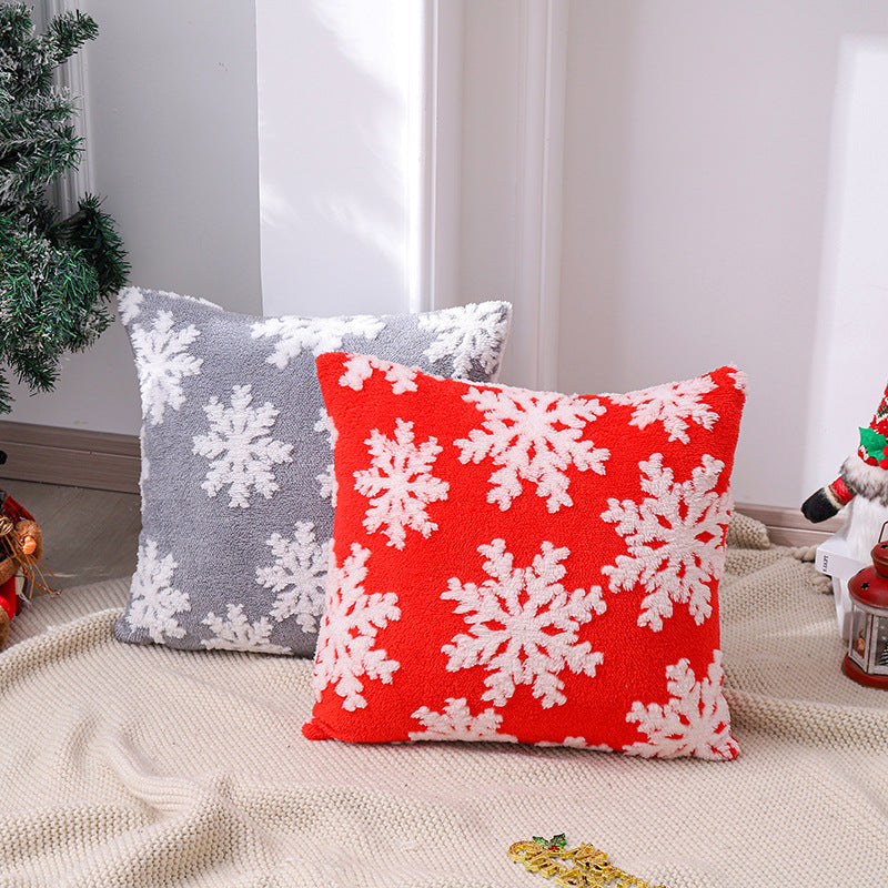 Christmas Snowflake Pillow Creative Pillow Set Holiday Living Room Bedhead Pillow Set (excluding pillow core)