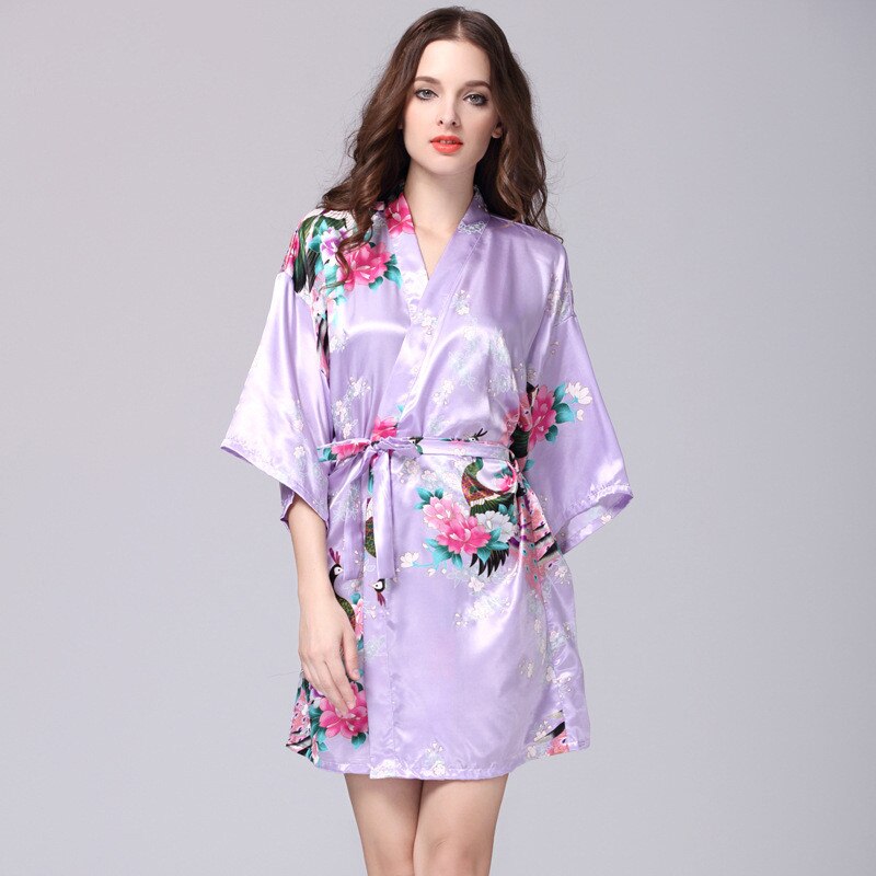 Faux Silk Kimono Robe | Short Satin Bridal Robe | Sultryrich