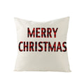 Christmas Pillow with Red Letter Elk Printed Cushion Cover and Linen Pillow Cover