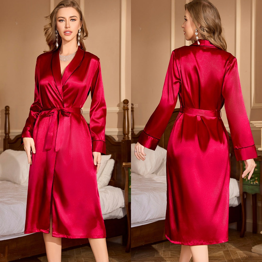 Sexy Sleepwear Robe for Women Long Sleeve Bridesmaid Morning Gown Bride Wedding Robe Hotel Bathrobe