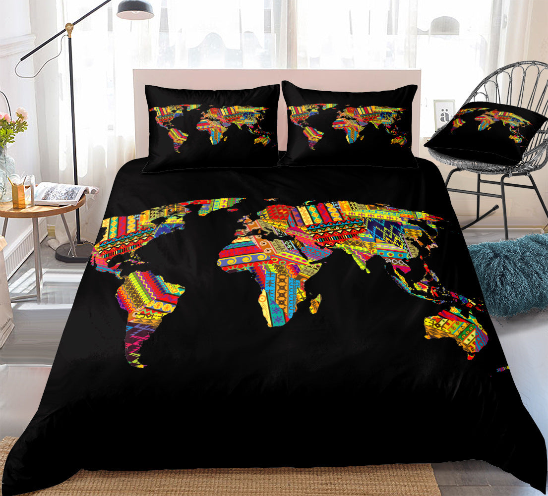 African home textile ethnic style bed sheet quilt cover pillowcase three or four piece set