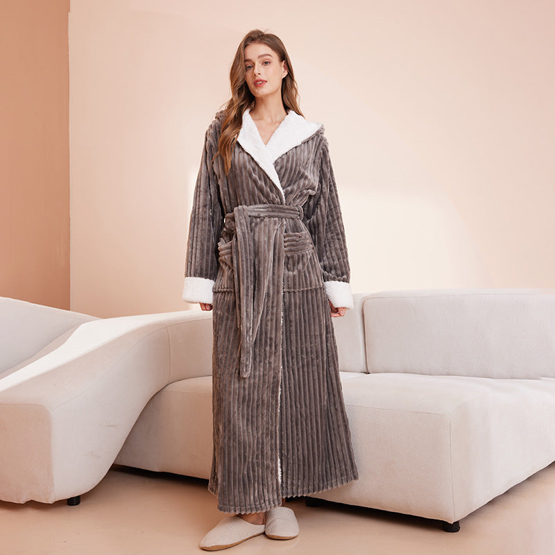 Hooded Flannel Couples Robe | His & Hers Matching Bathrobes