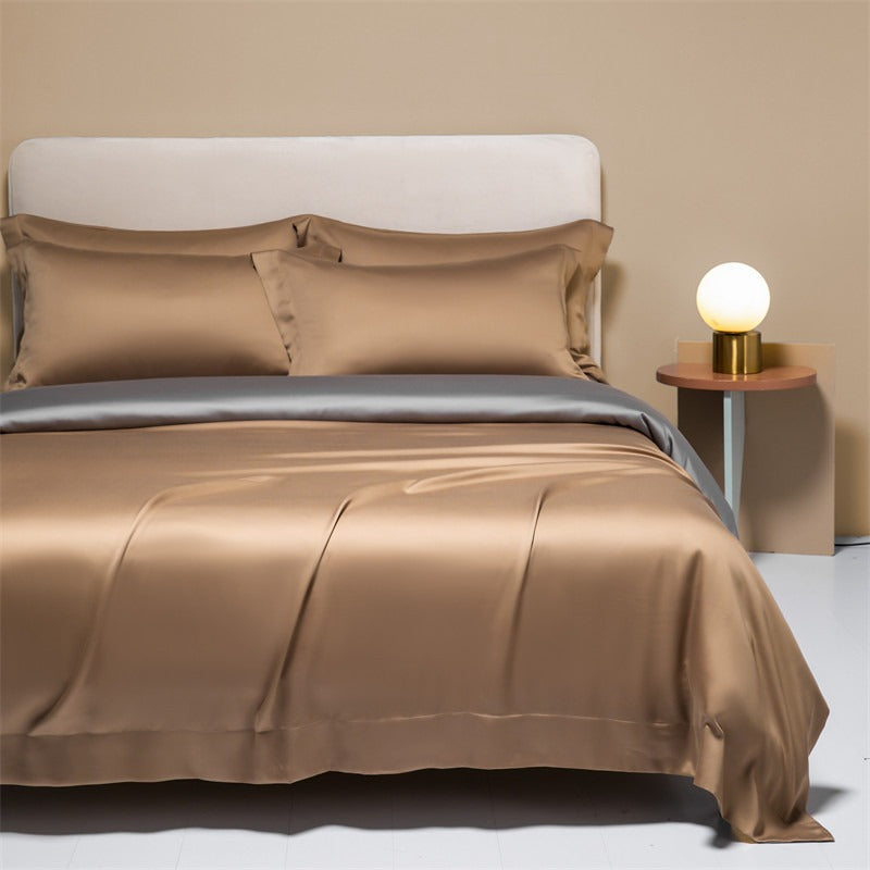 120 Lanjing Heavenly Silk Bedding Set with Four Pieces of Ice Silk Bed Sheet and Duvet Cover