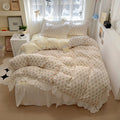 Skin friendly French romantic lace washed cotton printed bed bedding skirt four piece set of bed sheets bedsheet