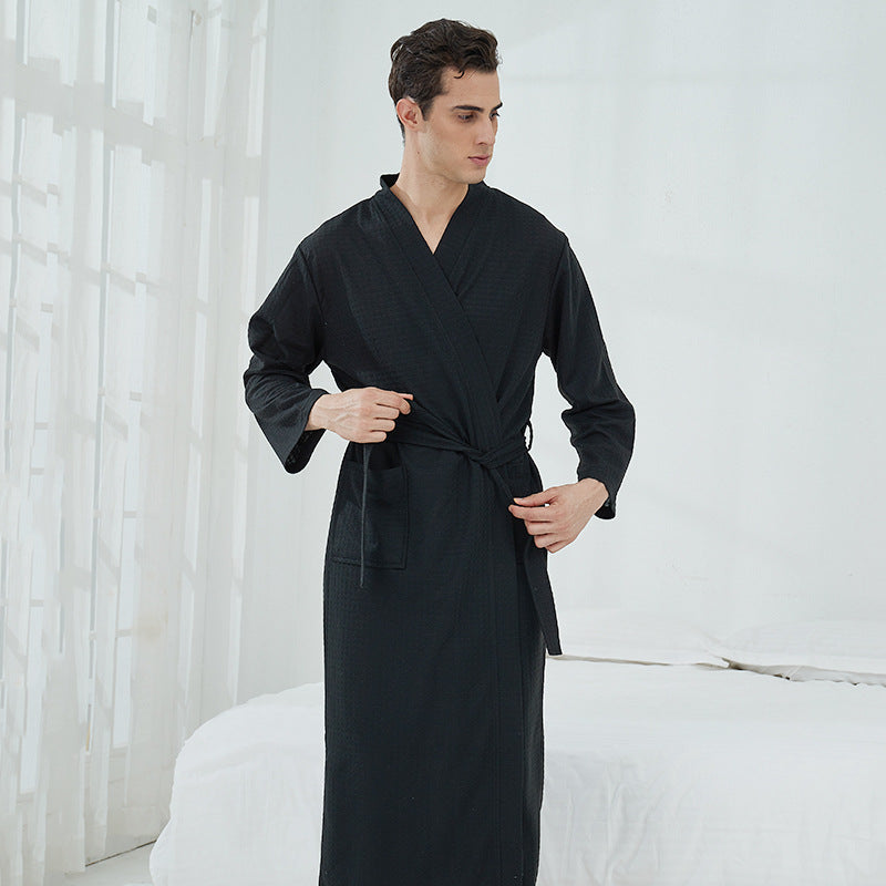 Waffle Bathrobe | Unisex Long Hotel Robe | Sultryrich