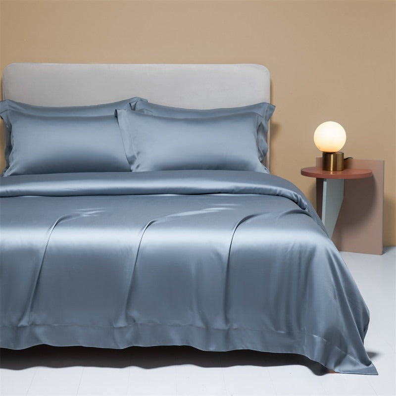 120 Lanjing Heavenly Silk Bedding Set with Four Pieces of Ice Silk Bed Sheet and Duvet Cover
