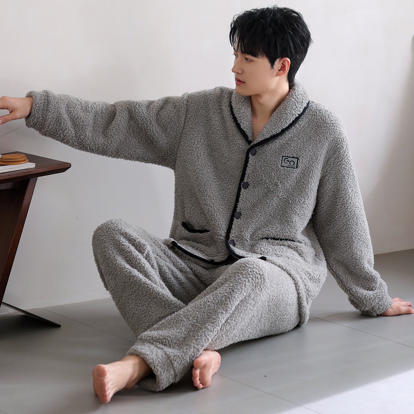 Couple's Thick Warm Long Sleeve Home Thick Sleepwear Set