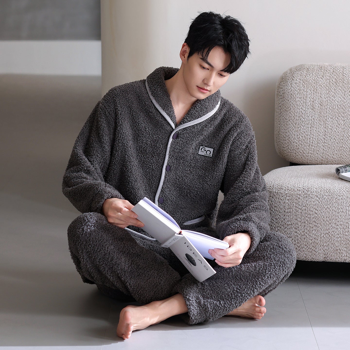 Couple's Thick Warm Long Sleeve Home Thick Sleepwear Set