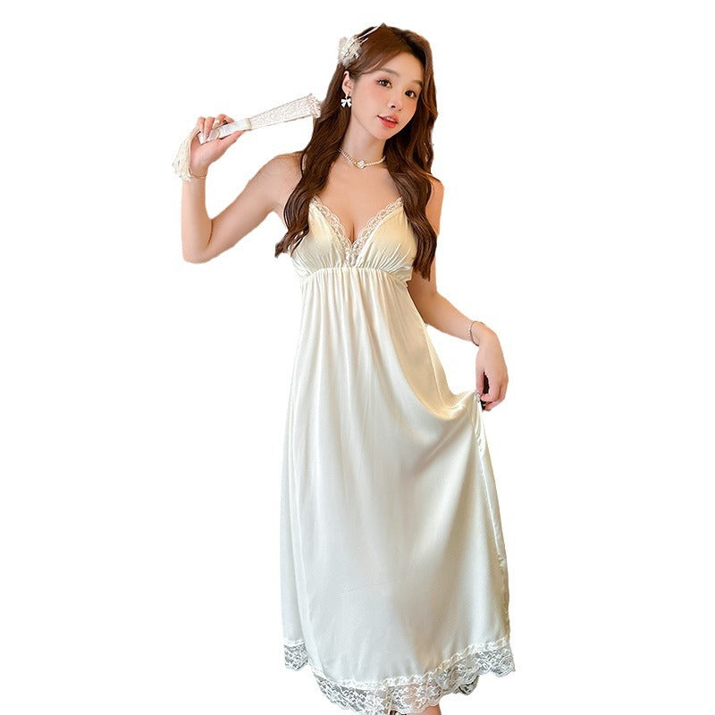 Ice Silk Two-Piece Sleepwear Set | Strapless Dress & Robe | Sultryrich