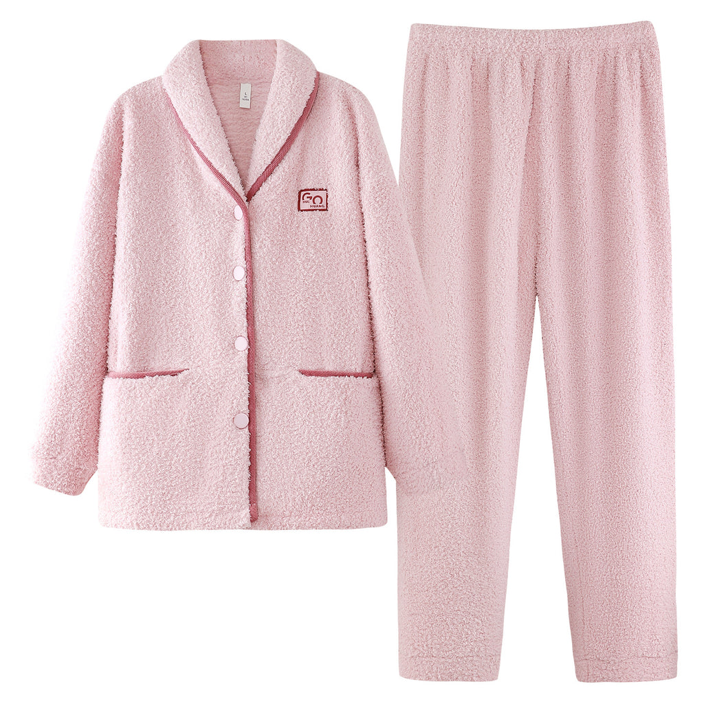 Couple's Thick Warm Long Sleeve Home Thick Sleepwear Set