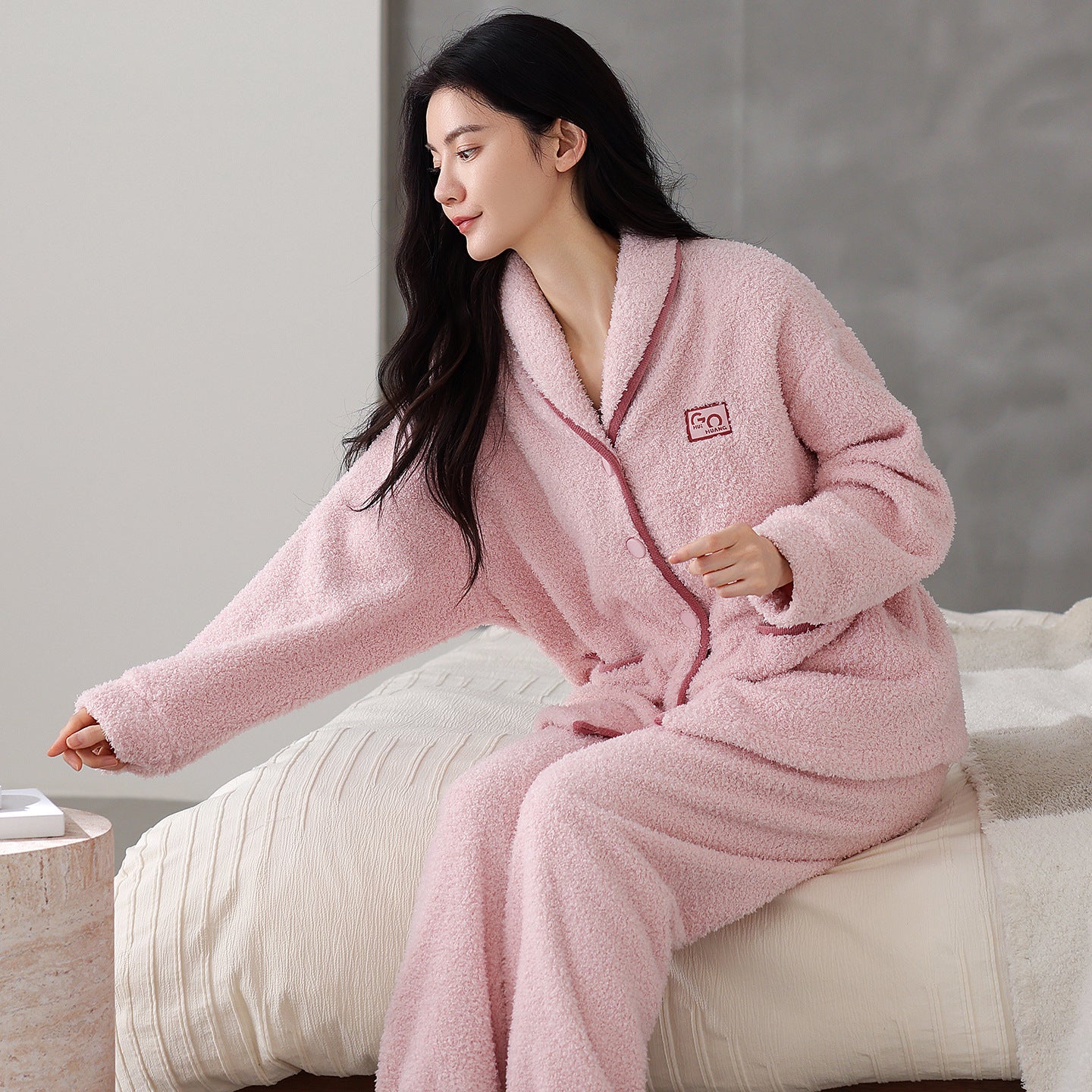 Couple's Thick Warm Long Sleeve Home Thick Sleepwear Set